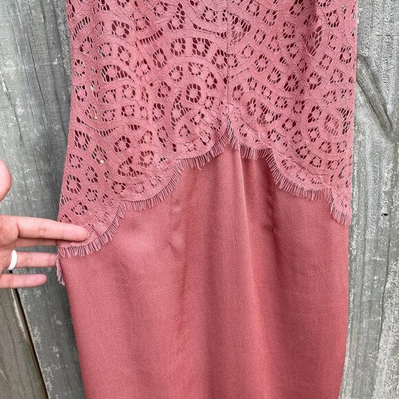Keepsake the Label Lace Midi Dress Size Small Pink Blush Sleeveless High Neck - Picture 4 of 10